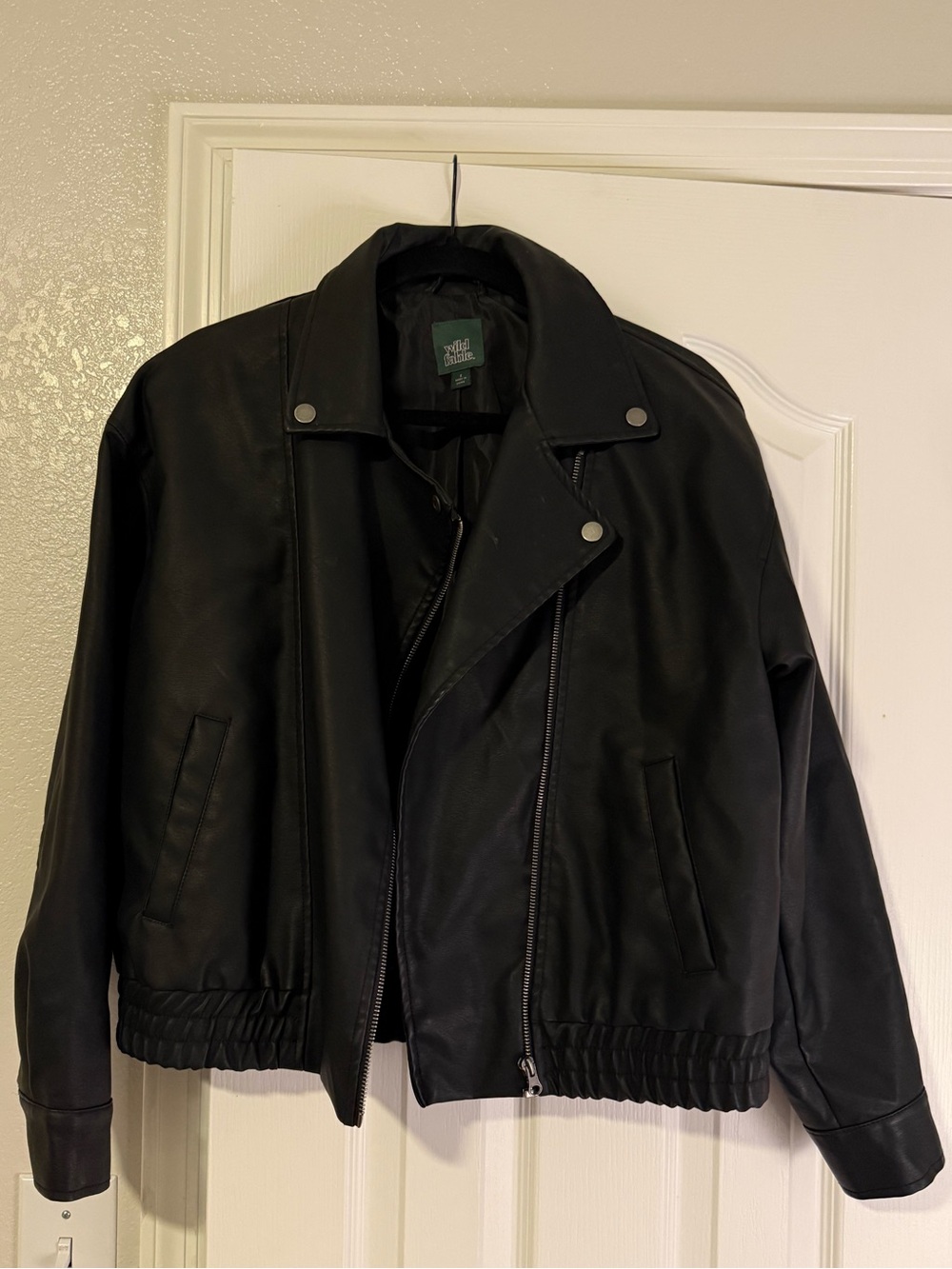 wild fable Black Faux Leather Women’s Jacket
